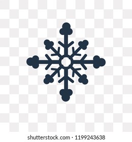 Snowflake vector icon isolated on transparent background, Snowflake transparency concept can be used web and mobile