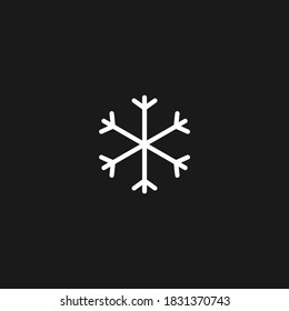 Icono vector copo de nieve aislado en fondo negro. Símbolo de nieve moderno, simple, vector, icono para el diseño de sitios web, aplicación móvil, ui. Ilustración vectorial