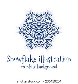 Snowflake vector icon isolated on white background