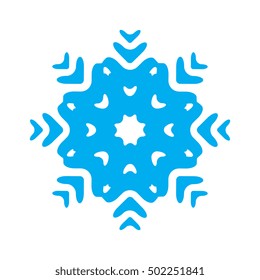 Snowflake vector icon isolated on white background. Snow element for winter design and decoration