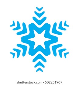Snowflake vector icon isolated on white background. Snow element for winter design and decoration