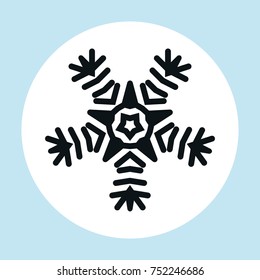Snowflake vector icon isolated on white. Simple snow logo. Winter symbol for web design