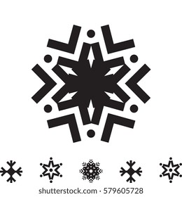 Snowflake Vector Icon Isolated. Snow Element for Winter Design and Decoration