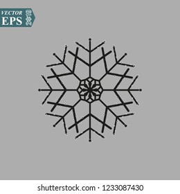 Snowflake vector icon on grey background. snow eps 10