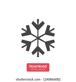 Snowflake vector icon on grey background.