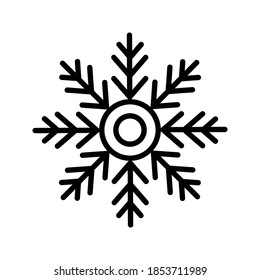 Snowflake vector icon on grey background.