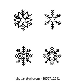 Schneeflocken, Vektorsymbol auf grauem Hintergrund.