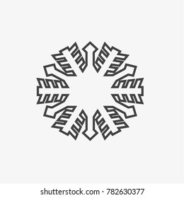 Snowflake vector icon on grey background
