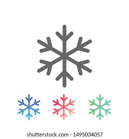 Snowflake vector icon on white background.