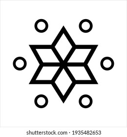 Icono vector copo de nieve sobre fondo blanco. icono del invierno en el vector de copo de nieve