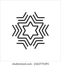icono del vector copo de nieve sobre fondo blanco