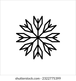 icono del vector copo de nieve sobre fondo blanco