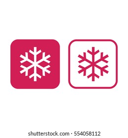 Snowflake vector icon. Pink and white
