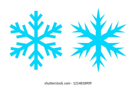 Snowflake vector icon set isolated on white background