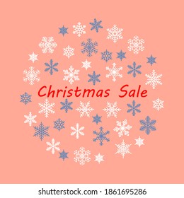 Snowflake vector icon set on white background. Winter christmas snowflake crystal element.