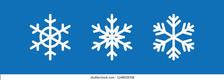 Snowflake vector icon set, winter snow season symbol