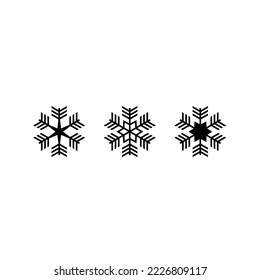 silueta de icono del vector copo de nieve, aislada en fondo blanco, icono de adornos de navidad, ilustración.