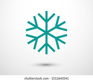 Snowflake vector icon. Snow illustration, Winter season, symbol ice, icon cold.