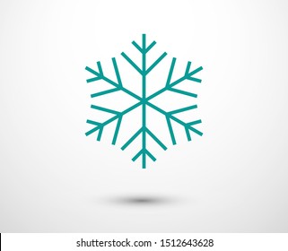 Snowflake vector icon. Snow illustration, Winter season, symbol ice, icon cold.