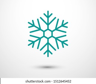 Snowflake vector icon. Snow illustration, Winter season, symbol ice, icon cold.