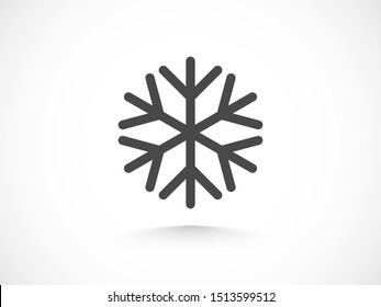 Snowflake vector icon. Snow illustration, Winter season, symbol ice, icon cold.