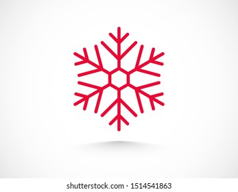Snowflake vector icon. Snow illustration, Winter season, symbol ice, icon cold.