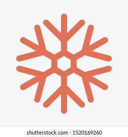 Snowflake vector icon. Snow illustration, Winter season, symbol ice, icon cold.