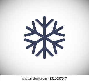 Snowflake vector icon. Snow illustration, Winter season, symbol ice, icon cold.