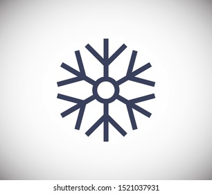 Snowflake vector icon. Snow illustration, Winter season, symbol ice, icon cold.
