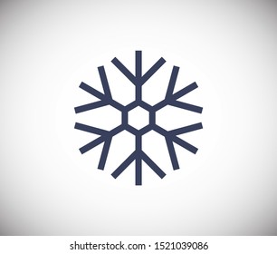 Snowflake vector icon. Snow illustration, Winter season, symbol ice, icon cold.