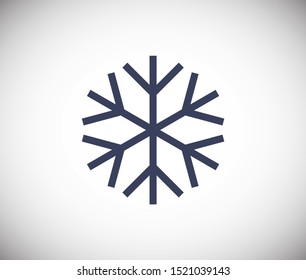 Snowflake vector icon. Snow illustration, Winter season, symbol ice, icon cold.