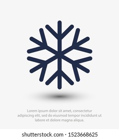 Snowflake vector icon. Snow illustration, Winter season, symbol ice, icon cold.