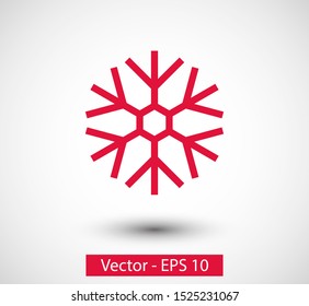 Snowflake vector icon. Snow illustration, Winter season, symbol ice, icon cold.