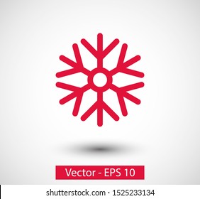 Snowflake vector icon. Snow illustration, Winter season, symbol ice, icon cold.
