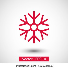 Snowflake vector icon. Snow illustration, Winter season, symbol ice, icon cold.