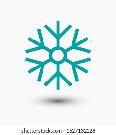 Snowflake vector icon. Snow illustration, Winter season, symbol ice, icon cold.