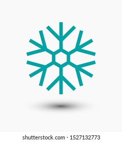 Snowflake vector icon. Snow illustration, Winter season, symbol ice, icon cold.