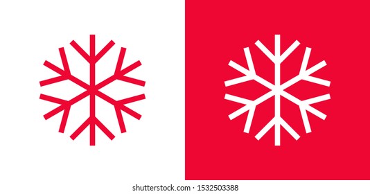 Snowflake vector icon. Snow illustration, Winter season, symbol ice, icon cold.