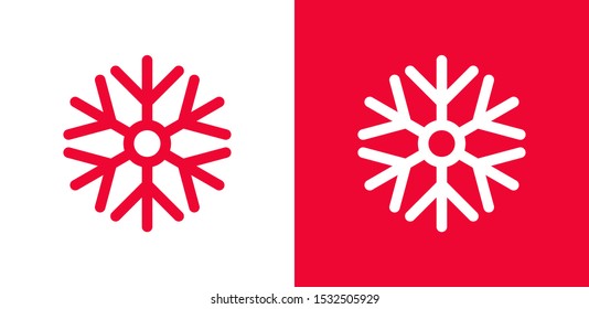 Snowflake vector icon. Snow illustration, Winter season, symbol ice, icon cold.