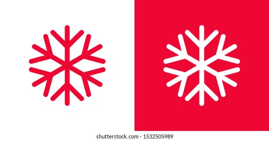 Snowflake vector icon. Snow illustration, Winter season, symbol ice, icon cold.