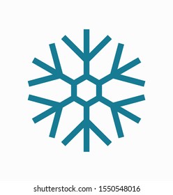 Snowflake vector icon. Snow illustration, Winter season, symbol ice, icon cold.