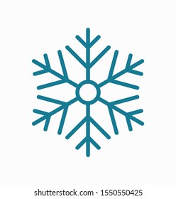 Snowflake vector icon. Snow illustration, Winter season, symbol ice, icon cold.