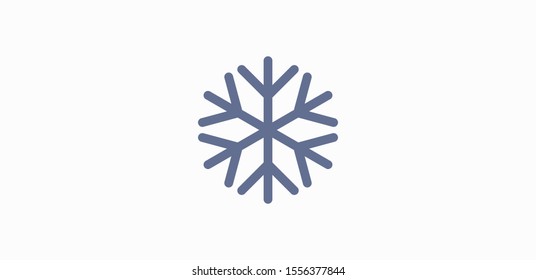 Snowflake vector icon. Snow illustration, Winter season, symbol ice, icon cold.