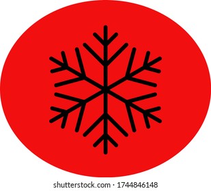 Snowflake vector icon. Snow illustration, Winter season, symbol ice, icon cold.
