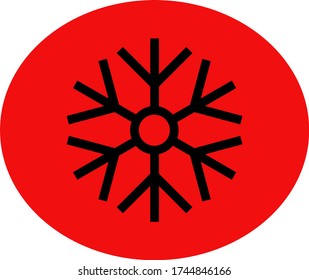 Snowflake vector icon. Snow illustration, Winter season, symbol ice, icon cold.