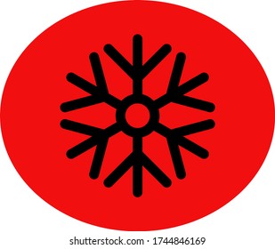 Snowflake vector icon. Snow illustration, Winter season, symbol ice, icon cold.
