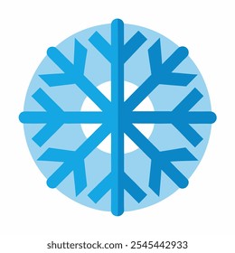 Snowflake vector icon. Snow illustration, Winter season, symbol ice, icon cold.