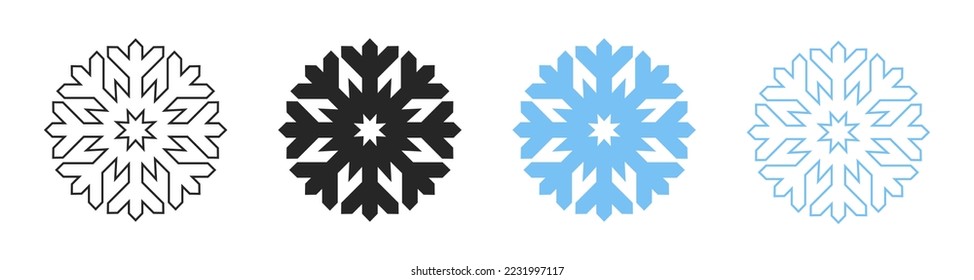 Snowflake - vector icon. Snow symbol. Winter sign. Weather symbol. Snowflake icon. Vector illustration