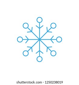 Snowflake vector icon, symbol of winter season and christmas