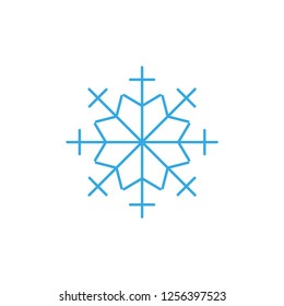 Snowflake vector icon, symbol of winter season and christmas